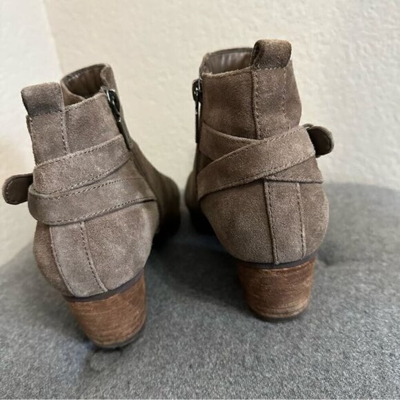 Blondo Idra Waterproof Ankle Booties Womens Size 8.5 Brown Suede Leather Zip - Picture 5 of 10